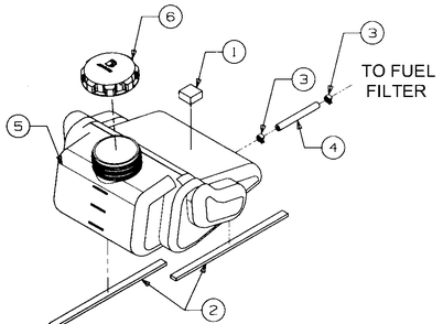 Fuel Tank Diagram and Parts List for LT2180 13A254G710-13A254G712 Cub Cadet Lawn Tractor